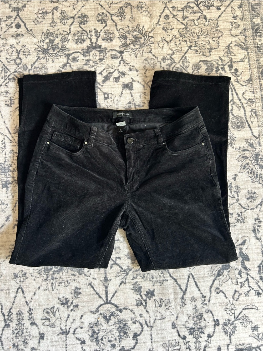 White House Black Market Black Straight-Leg Corduroy Jeans